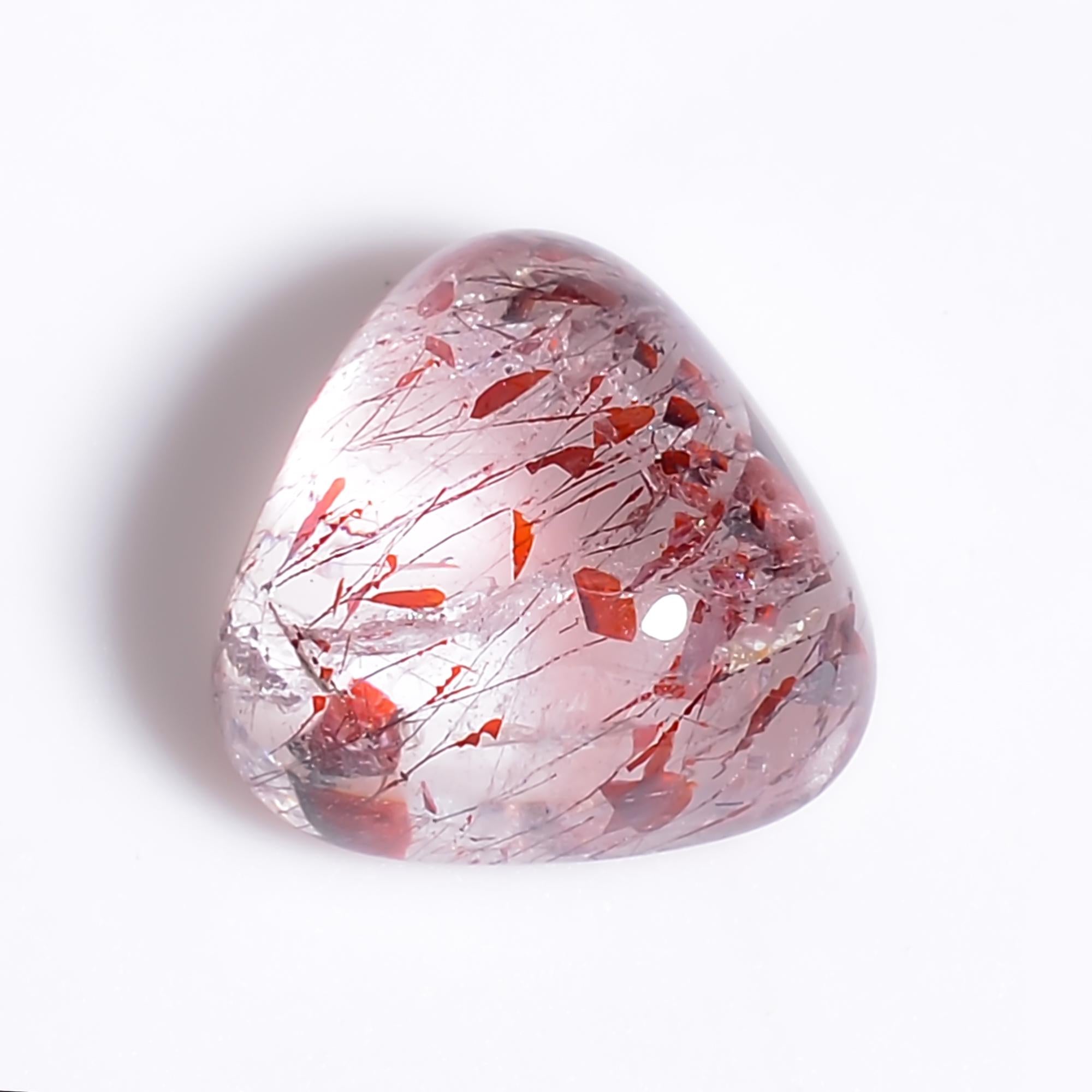 elestial quartz trillion shape cabochon loose gemstone